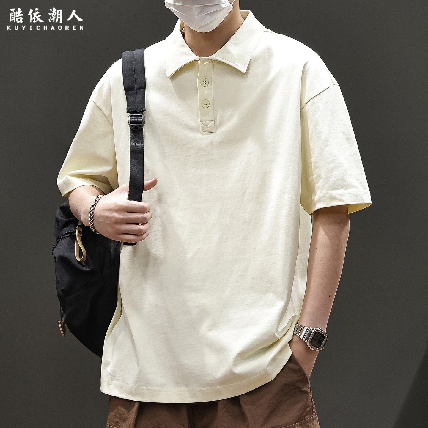 美式纯棉翻领POLO衫男士短袖T恤夏季2026新款宽松加大码潮流衣服