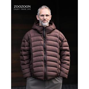 羽绒服男士2025年冬季新款纯色连帽短款高充绒量保暖排骨外套男款