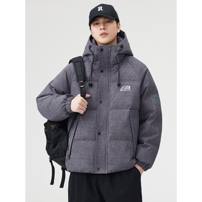 高级感连帽羽绒服男款2025新款冬季保暖潮牌美式休闲外套