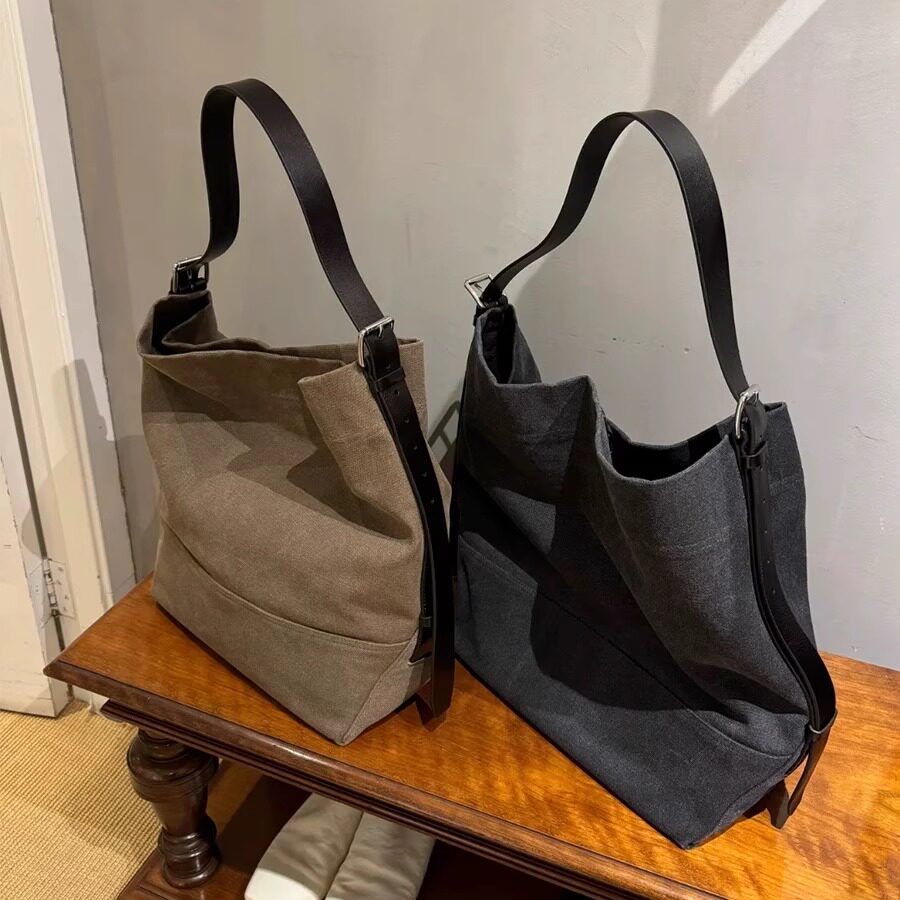 jenni同款lem*tote 做旧面料单肩包托特帆布包超大容量松弛感慵懒