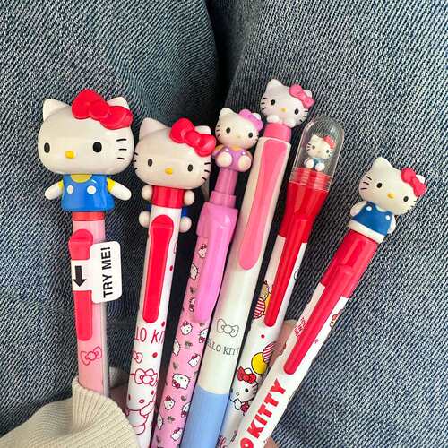 helloKitty可卡通打气笔中性笔文具美乐蒂圆珠笔小初高中学生用品