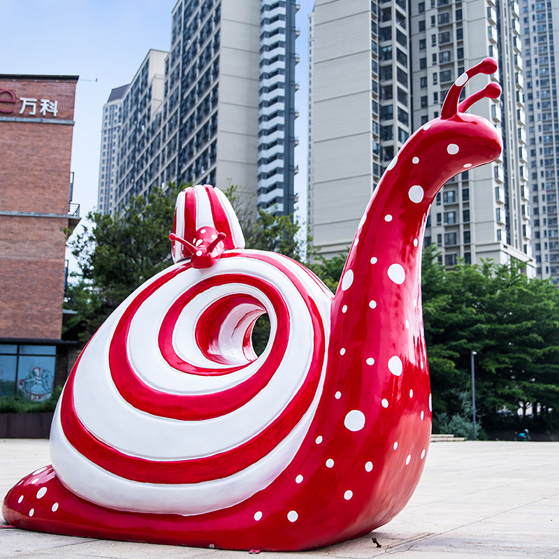 户外发光抽象蜗牛玻璃钢雕塑园林景观小区动物模型草坪装饰品摆件