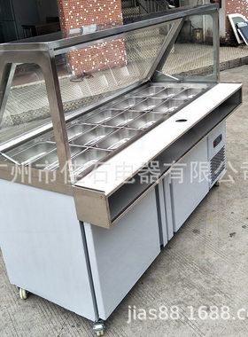 厂家供应 西餐厅冷柜 商用披萨冷藏操作台 110V 沙拉抓码柜