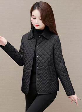 春秋季妈妈轻薄小个子时尚棉衣女士短款中年宽松棉袄棉服上衣女