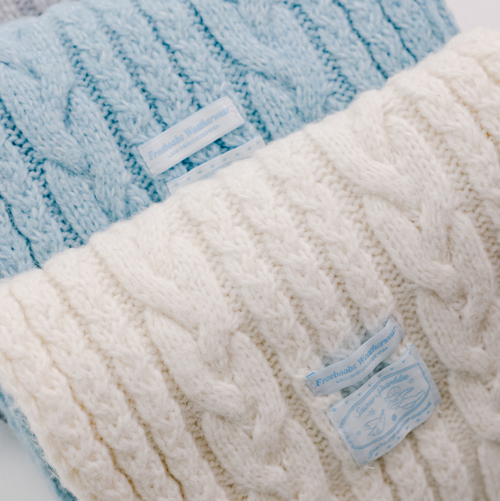 大小波 天使复古麻花针织围巾情侣加厚软糯保暖百搭学院韩系