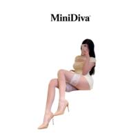 MiniDiva: Black sexy stockings, knee-high romantic lace trim, ultra-thin leg beauty thigh-high stockings thumbnail 2