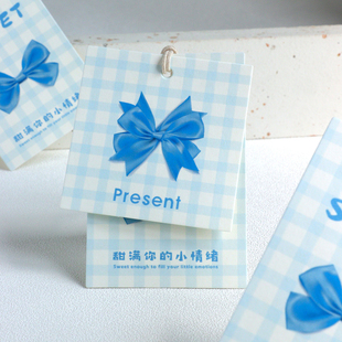 米白卡童装吊牌定制可爱卡通标签高级通用衣服店儿童价格标签印刷logo女装通用商标挂牌定做设计现货订制卡片