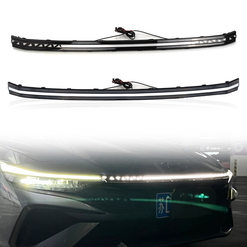 适用于23-25款现代伊兰特中网灯改装LED前中网贯穿灯日间行车灯