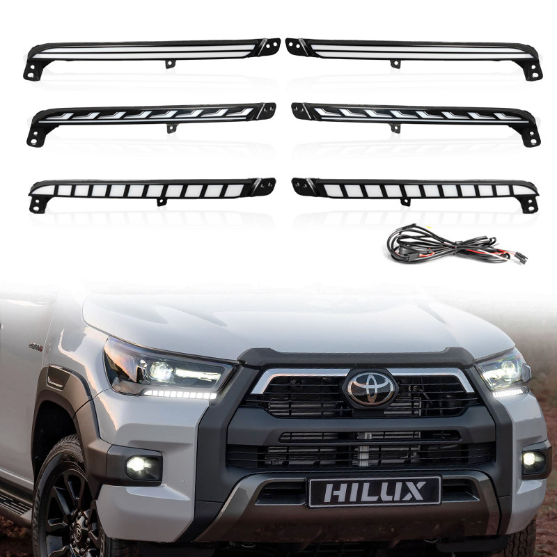 适用于20-24款丰田海拉克斯Hilux Revo改装日行灯LED泪眼灯转向灯