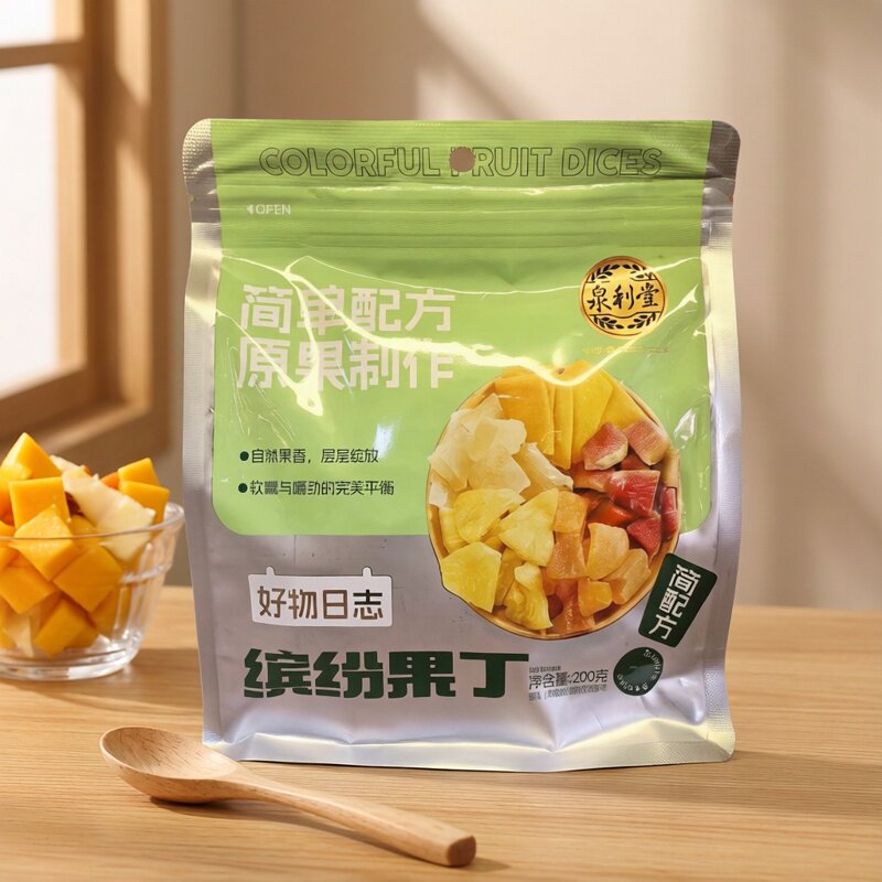泉利堂缤纷果丁200g简单配方菠萝芒果芭乐黄桃混合果脯干休闲零食