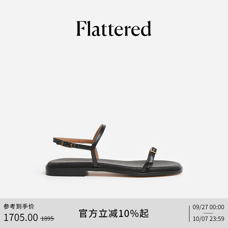 Flattered字式扣带凉鞋