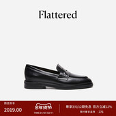 Sara女士经典 牛皮杏头平底手工乐福鞋 显瘦通勤皮鞋 Flattered 单鞋