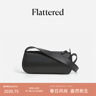 Flattered 枕头包大容量通勤单肩斜挎包 Tuna女士牛皮吐司包时尚