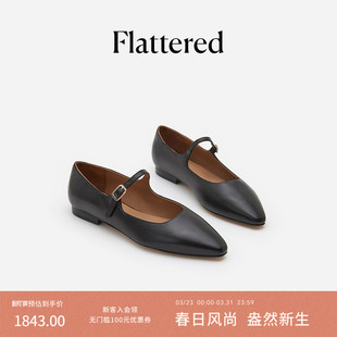 小皮鞋 通勤平底浅口单鞋 Camila女士山羊皮尖头玛丽珍鞋 Flattered