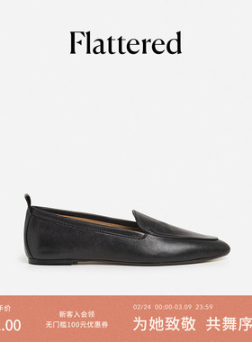 Flattered Cajsa女士羊皮尖头平底乐福鞋一脚蹬手工单鞋2026新款