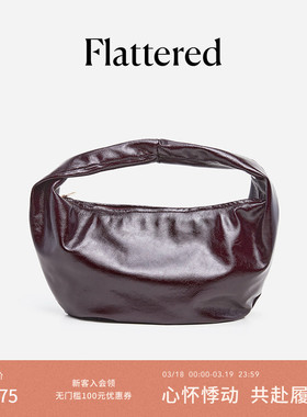 Flattered Alva女士牛皮月牙单肩腋下包大容量牛角包手提hobo包