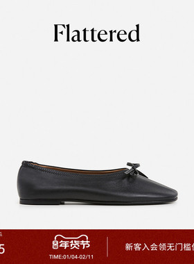 Flattered Blaise女士软羊皮蝴蝶结分趾芭蕾舞鞋平底单鞋2025新品