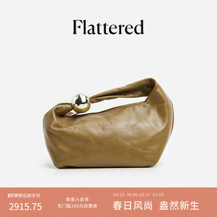 Flattered 金珠手提包单肩腋下hobo包 Astrid女士小牛皮枕头包时尚