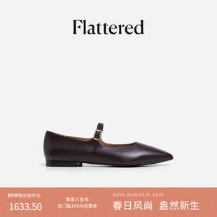 2026新款 Flattered 皮鞋 通勤单鞋 Camila女士羊皮尖头平底玛丽珍鞋