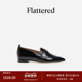 Penelope女士牛皮粗跟尖头乐福鞋 商务单鞋 手工皮鞋 Flattered 新款