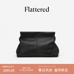 Flattered Clay女士进口小牛皮云朵包手工大容量通勤极简风手拿包