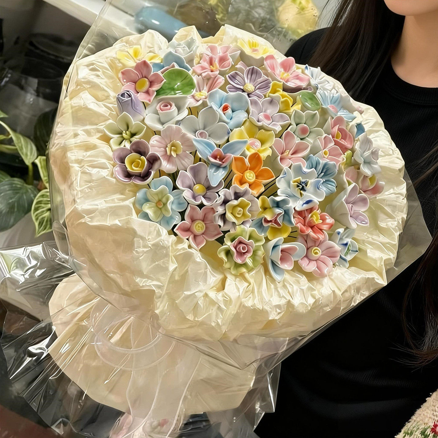 景德镇陶瓷花束成品情人节送闺蜜新婚实用生日礼物女生小众高级感