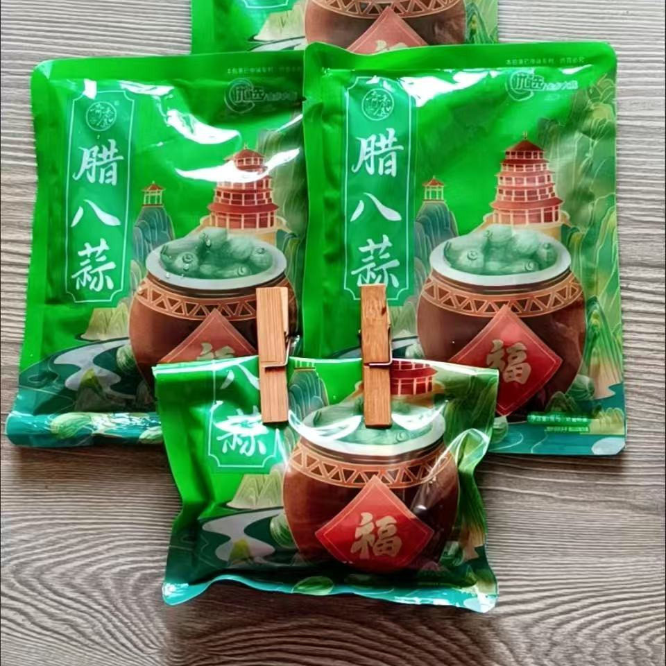 【奇香嘉】4袋腊八绿蒜糖蒜山东咸菜蒜头特产泡菜翡翠绿糖醋