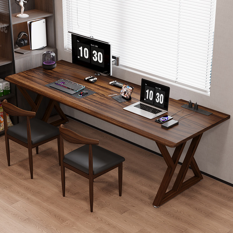 纯实木南美胡桃木电脑桌学习桌图片