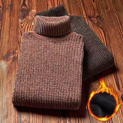 Men winter pullover knitwear tops warm turtleneck sweater