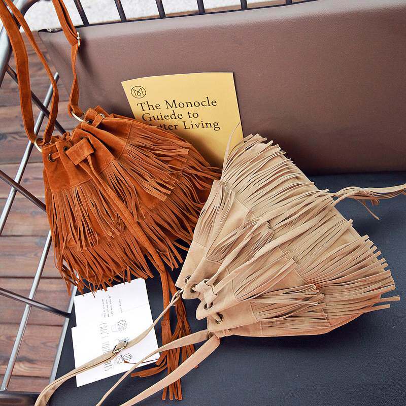 retro tassel bucket bag women new shoulder crossbody bags 包