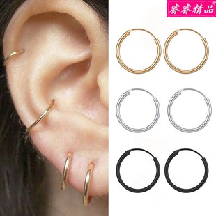 Fashion round earrings punk personality hip-hop Ear ring耳圈