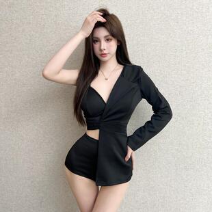 新款酒吧GOGO服装女领舞性感DS演出服dj爵士舞bgo点舞西装套装