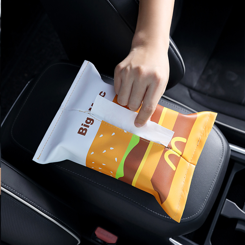 漢堡盒?創意車載紙巾盒抽紙套