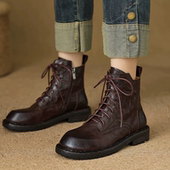 42码 工厂断码 福利 3厘米头层软底短靴女鞋 靴马丁靴B9075