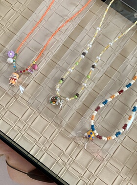 2026新款小众彩色天然石串珠项链时尚手链多巴胺轻奢T恤配饰