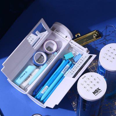 抖音笔盒NBX笔袋小学生多功能铅笔盒圆筒网红流沙文具盒圆筒女男