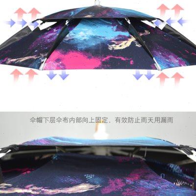 新型头戴式钓鱼伞帽防晒遮阳防紫外线头顶帽子垂钓渔具用品户外伞