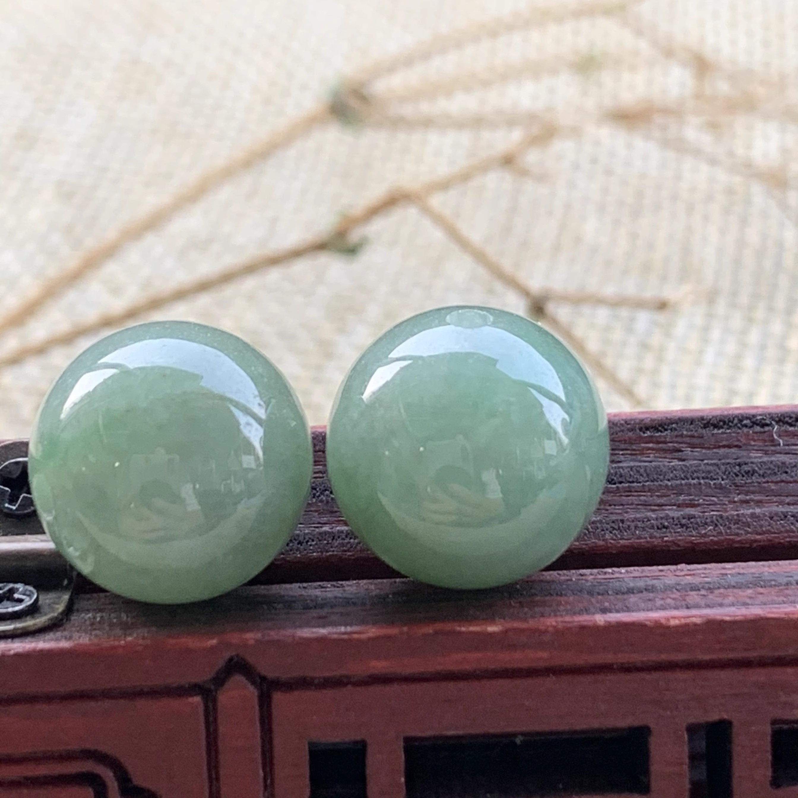 缅甸天然翡翠冰糯种A货满色油青圆珠子单珠配饰配珠珠串手串珠宝