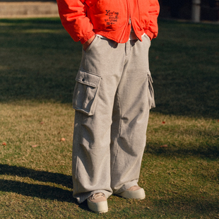 卫裤 Liberty line25fw欧美街头cargo口袋立体剪裁弯刀阔腿工装