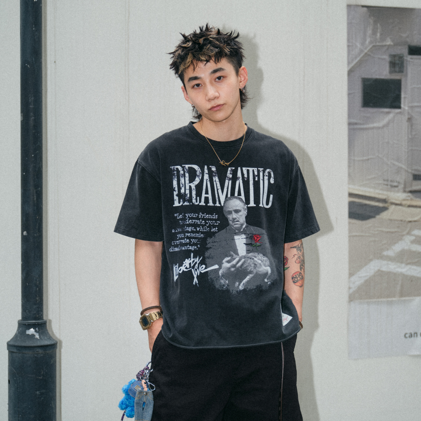 Liberty line25ss美式经典电影主题印花宽松短袖T恤new vintage