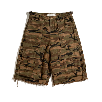 Liberty line【口口桑自制】多口袋宽松迷彩七分裤cargo pants
