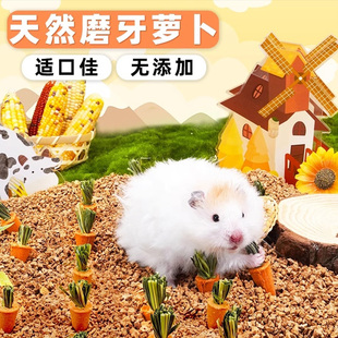 仓鼠零食金丝熊磨牙棒胡萝卜兔子龙猫豚鼠食物造景用玩具大全