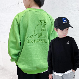 秋冬儿童卫衣潮牌袋鼠刺绣纯棉上衣儿童洋气牛雨果休闲圆领套头衫