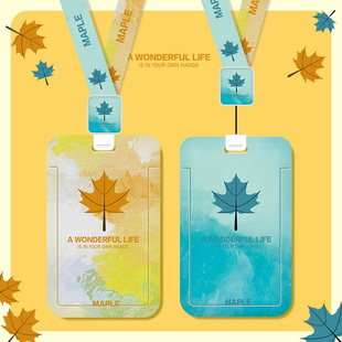 卡套门禁饭卡证件套公交校园学生校牌胸牌钥匙链扣一体ins风带挂绳工作高级感身份证工牌厂牌防丢小众简约房