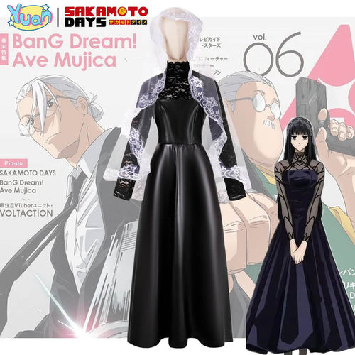 坂本日常cos服二次元动漫衣服女黑色连衣裙大佛cosplay服装全套