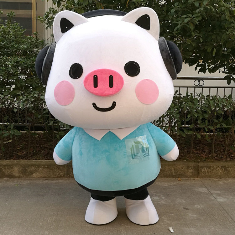 来图定购企业品牌吉祥物猪卡通人偶毛绒卡通人偶服装行走服装定购