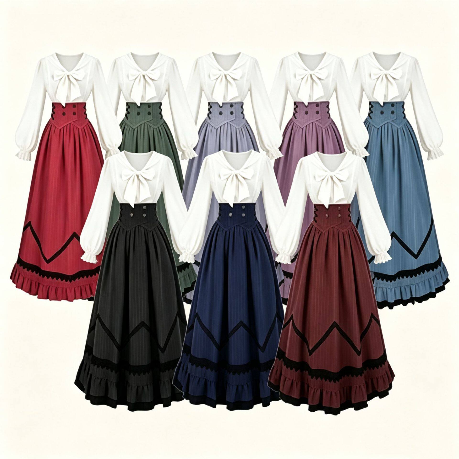 维多利亚时代爱德华女士连衣裙cos服中世纪文艺复兴服装衬衫裙套