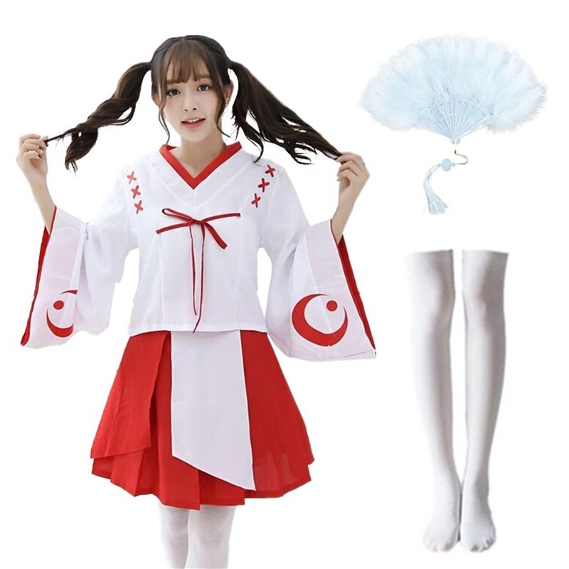 外贸出口日本女仆动漫极乐净土和服桔梗连衣裙成人女装cosplay