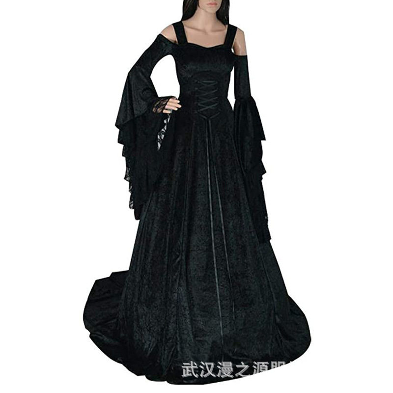 2023亚马逊维多利亚时代文艺复兴中世纪服露肩连衣裙万圣节演出服