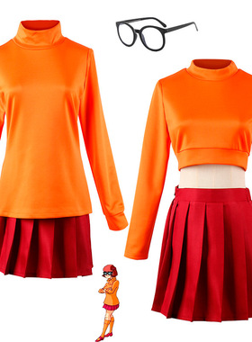 史酷比狗维尔玛cos服万圣节角色表演服Scooby-DooVelmacosplay